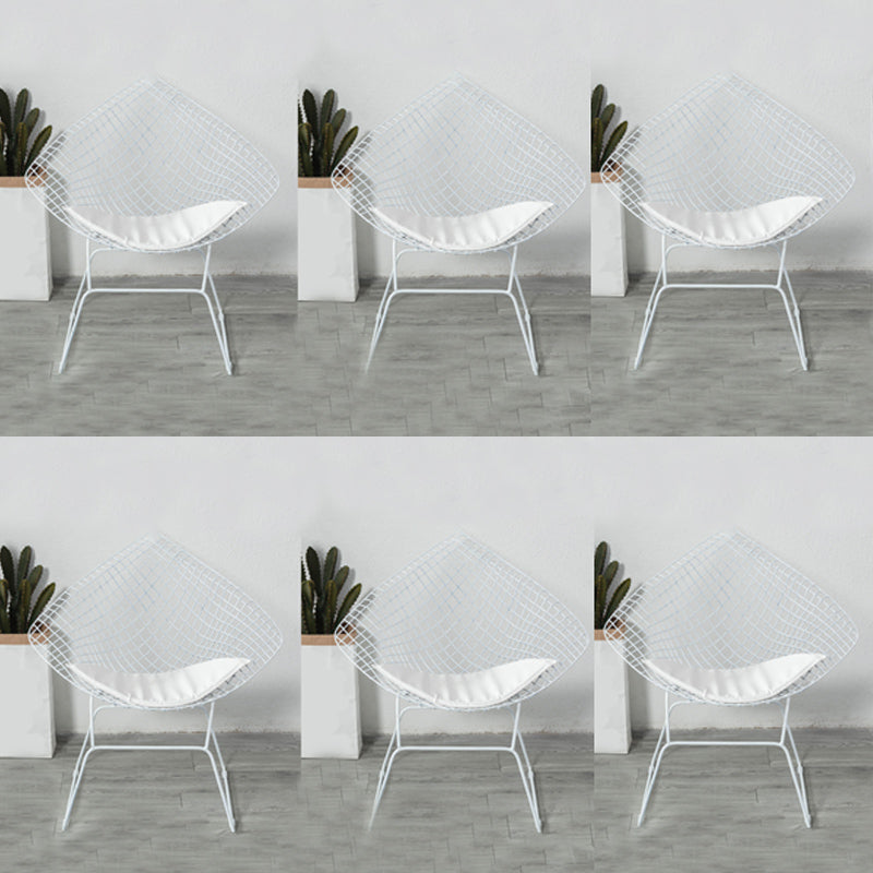 Industrial Style Arm Chair Cross Back Side Metal Chair for Dining Room