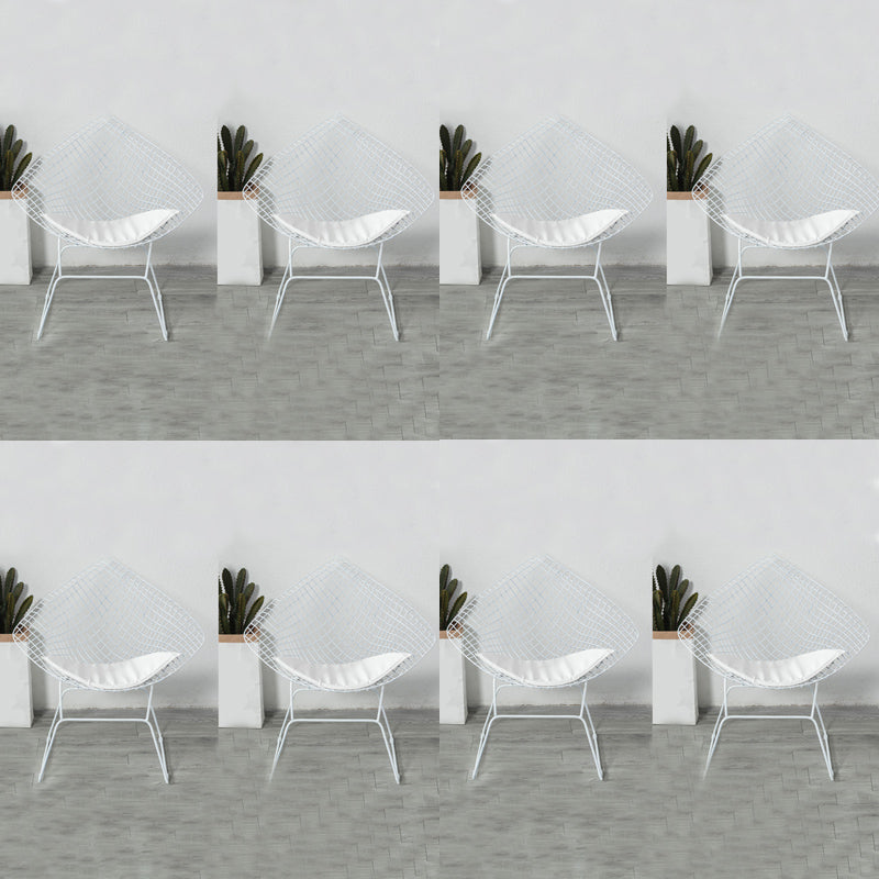 Industrial Style Arm Chair Cross Back Side Metal Chair for Dining Room