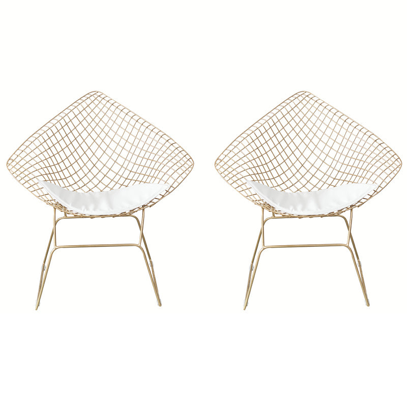 Industrial Style Arm Chair Cross Back Side Metal Chair for Dining Room