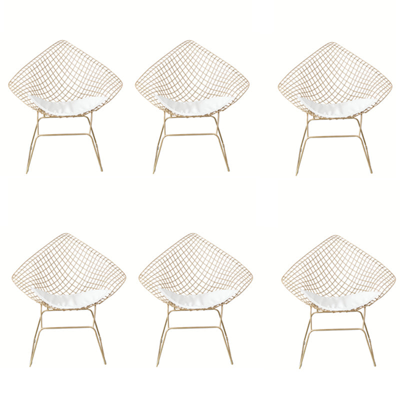 Industrial Style Arm Chair Cross Back Side Metal Chair for Dining Room