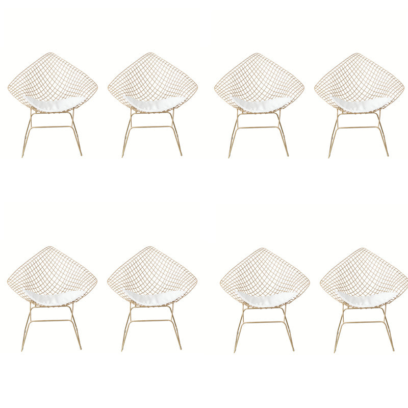 Industrial Style Arm Chair Cross Back Side Metal Chair for Dining Room