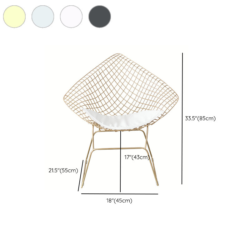 Industrial Style Arm Chair Cross Back Side Metal Chair for Dining Room