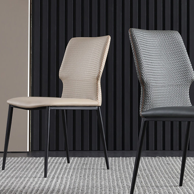 Industrial Style Chair Dining Armless Chair for Kitchen with Metal Legs