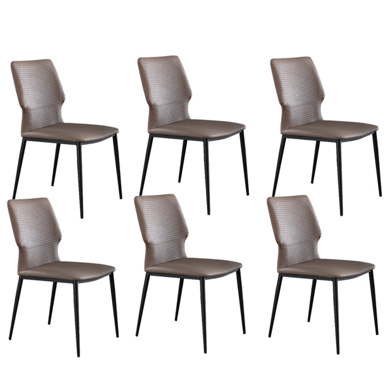 Industrial Style Chair Dining Armless Chair for Kitchen with Metal Legs