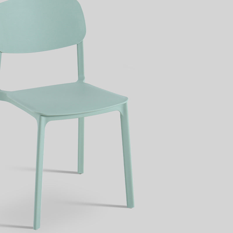 Modern Style Chair Dining Open Back Armless Chair for Kitchen with Plastic Legs