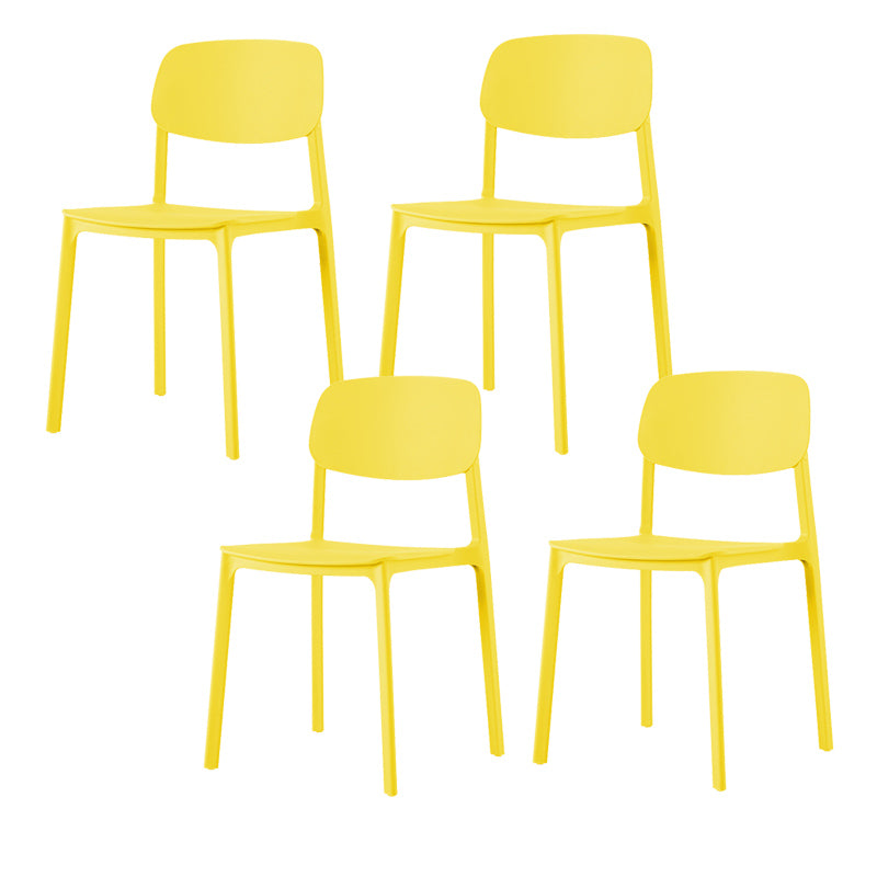 Modern Style Chair Dining Open Back Armless Chair for Kitchen with Plastic Legs
