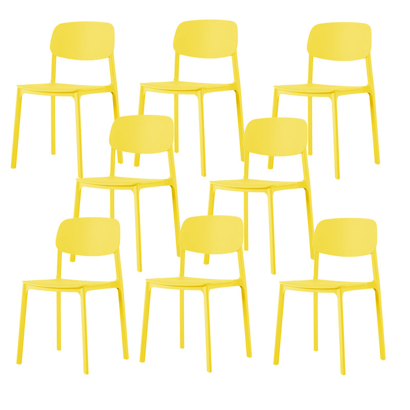 Modern Style Chair Dining Open Back Armless Chair for Kitchen with Plastic Legs