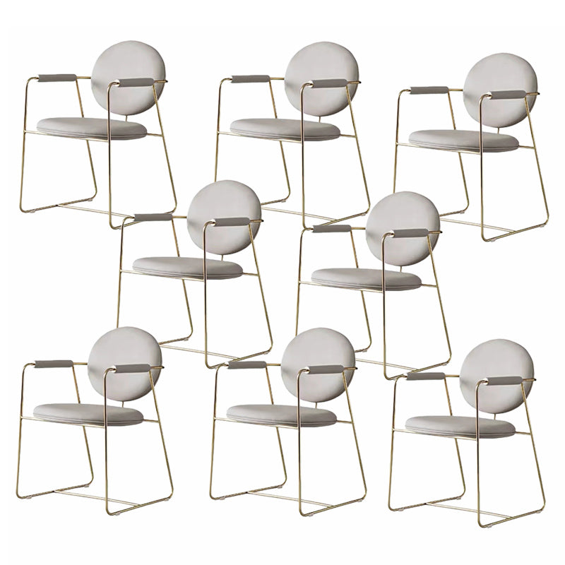 Contemporary Style Arm Chair Home Upholstered Chair with Metal Base