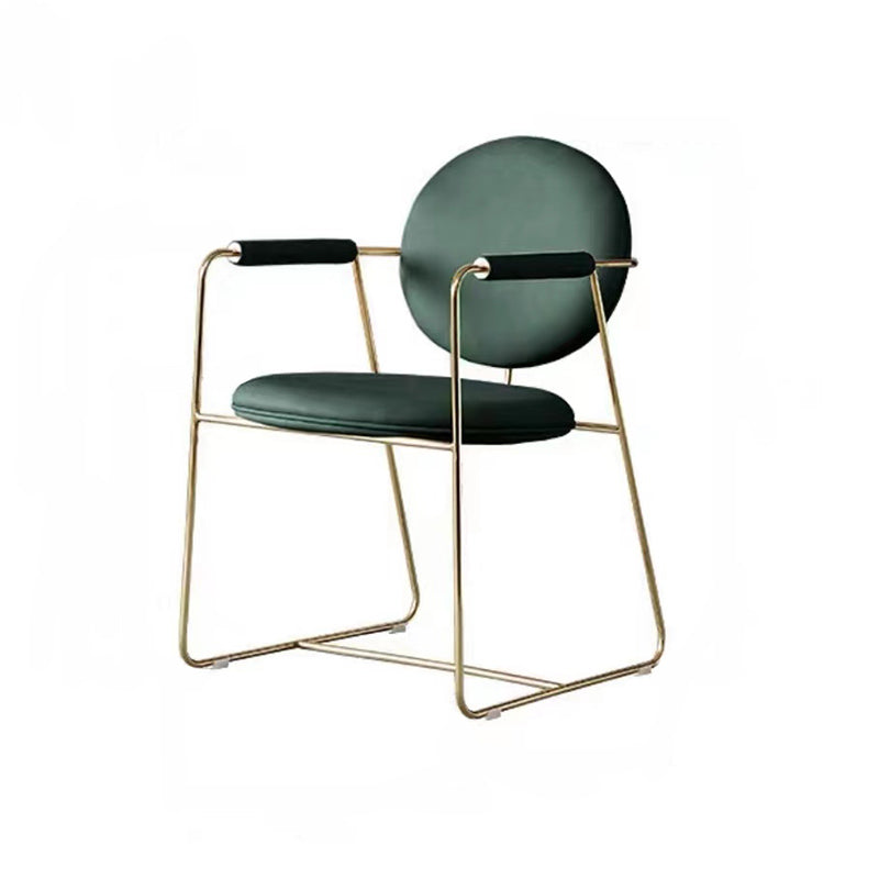 Contemporary Style Arm Chair Home Upholstered Chair with Metal Base