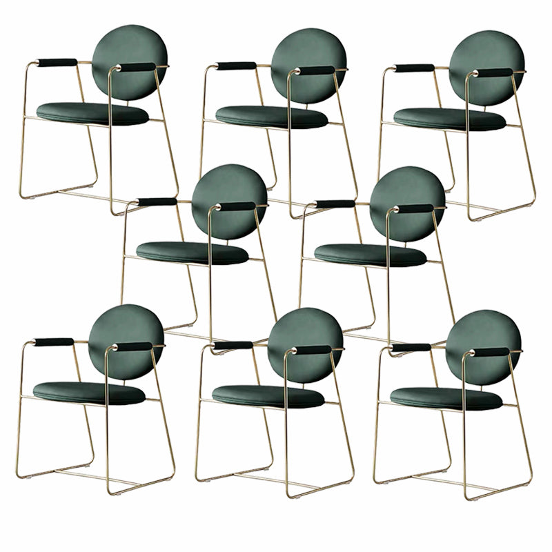 Contemporary Style Arm Chair Home Upholstered Chair with Metal Base