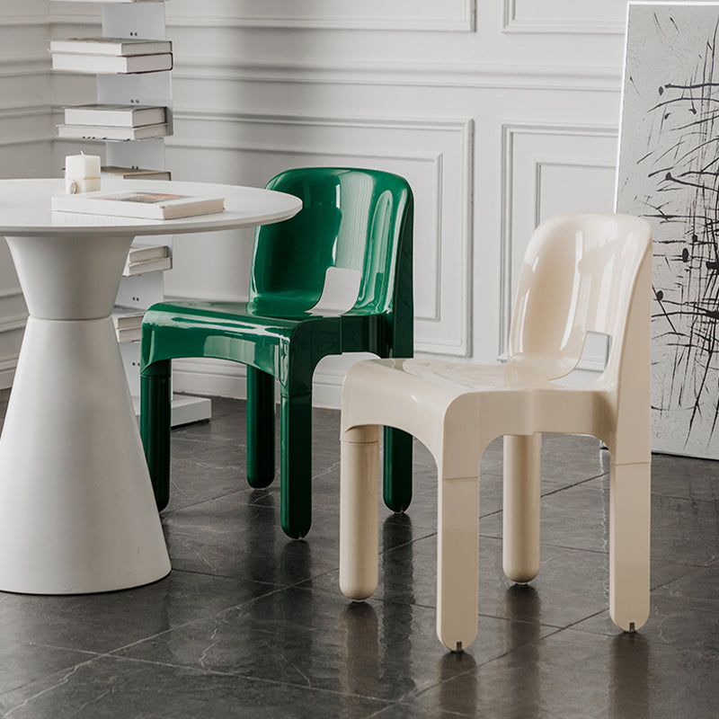 Modern Open Back Side Chair Plastic Indoor Armless Chair for Dining Room Bedroom