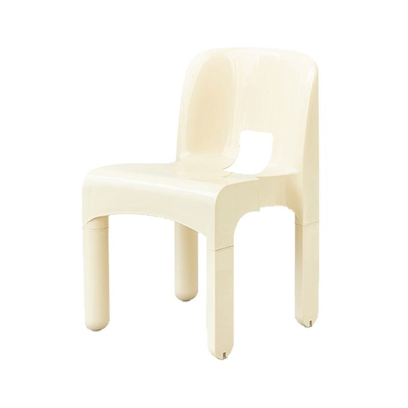 Modern Open Back Side Chair Plastic Indoor Armless Chair for Dining Room Bedroom