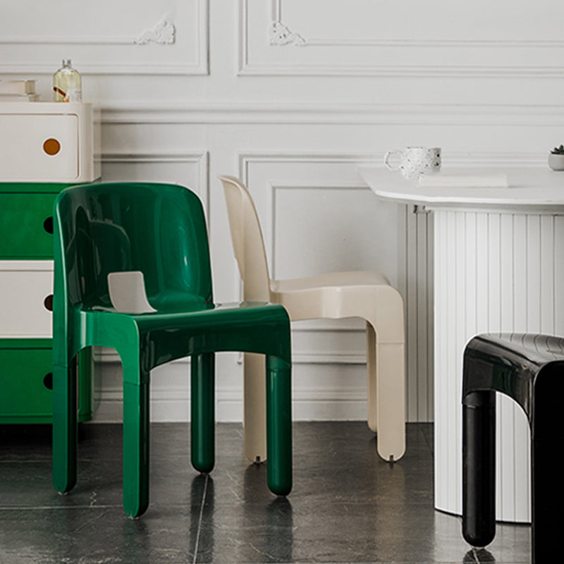 Modern Open Back Side Chair Plastic Indoor Armless Chair for Dining Room Bedroom