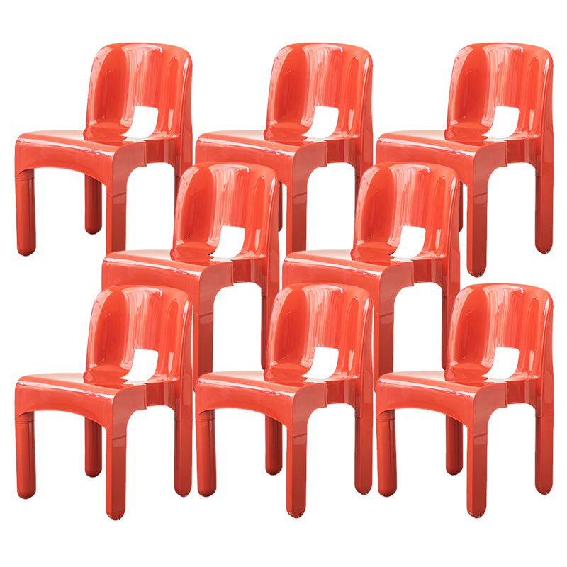 Modern Open Back Side Chair Plastic Indoor Armless Chair for Dining Room Bedroom