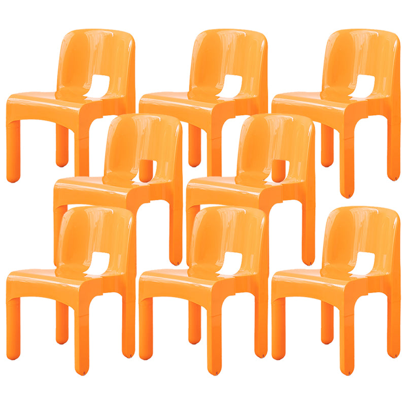 Modern Open Back Side Chair Plastic Indoor Armless Chair for Dining Room Bedroom