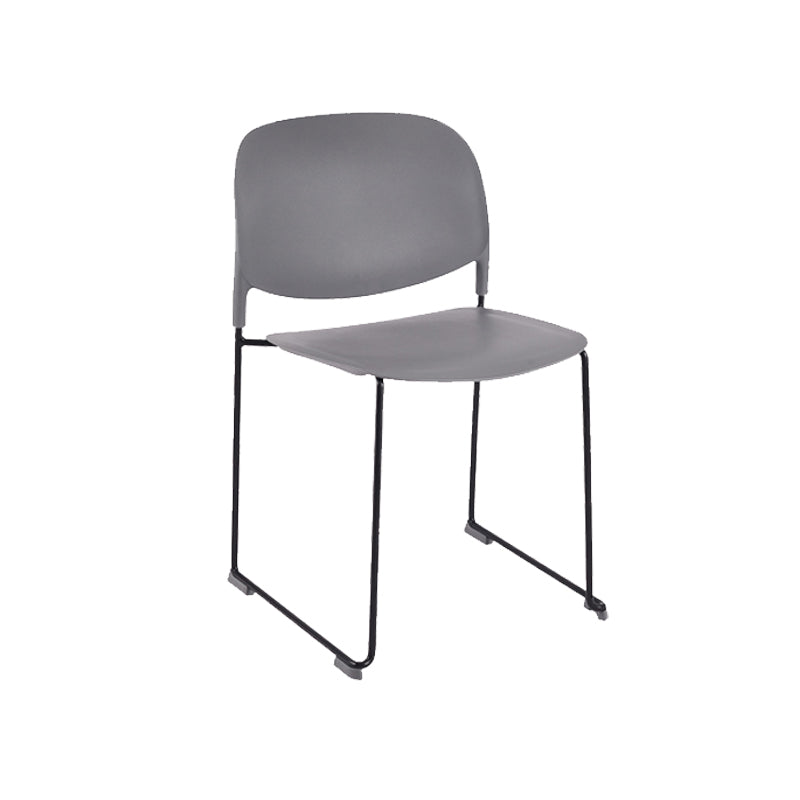 Contemporary Style Armless Chair Plastic Dining Chair with Metal Base