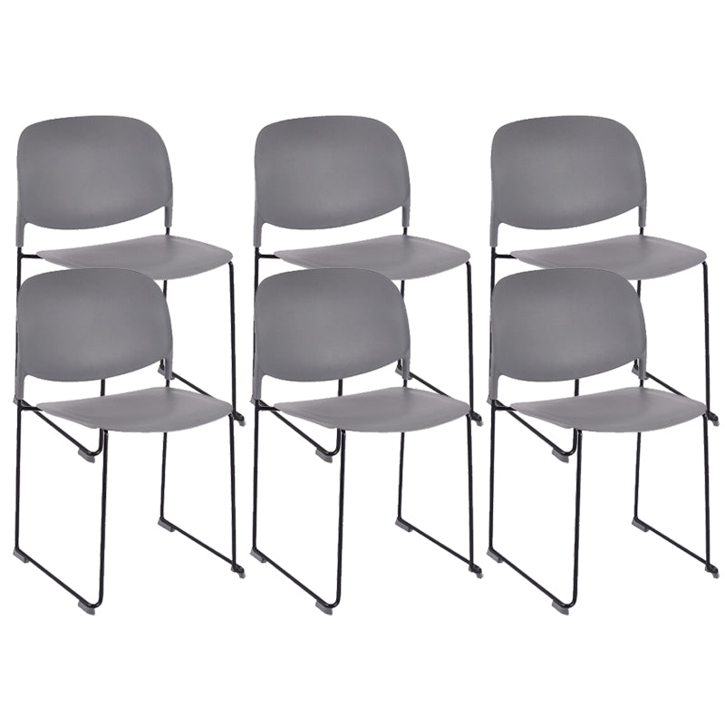 Contemporary Style Armless Chair Plastic Dining Chair with Metal Base