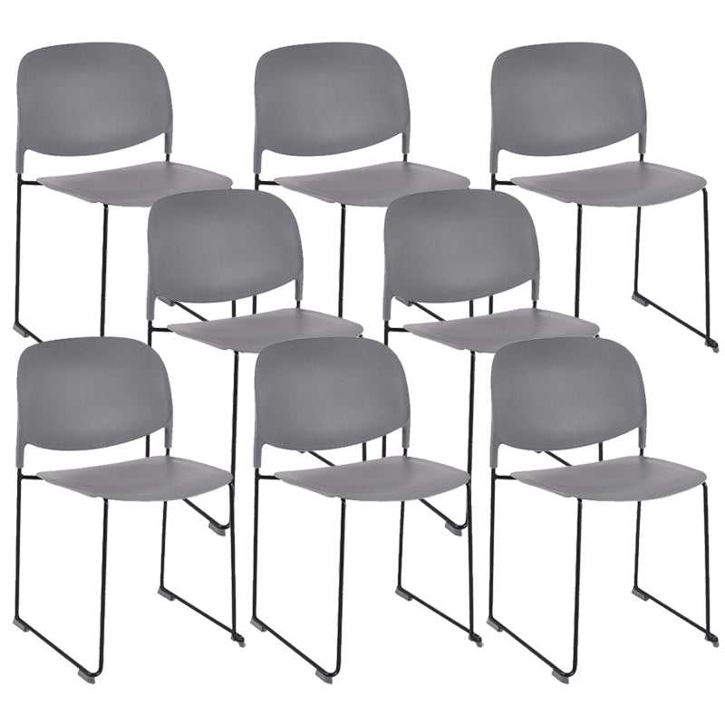 Contemporary Style Armless Chair Plastic Dining Chair with Metal Base