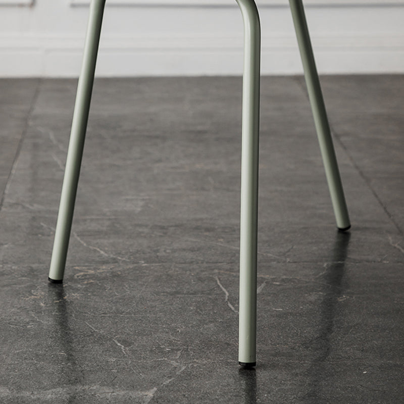 Modern Solid Back Side Chair Plastic Upholstered Armless Chair for Dining Room