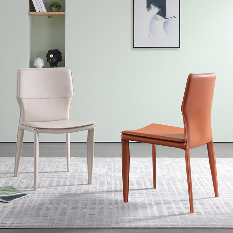 Designer Style Armless Chair Leather Upholstered Indoor Chair for Restaurant