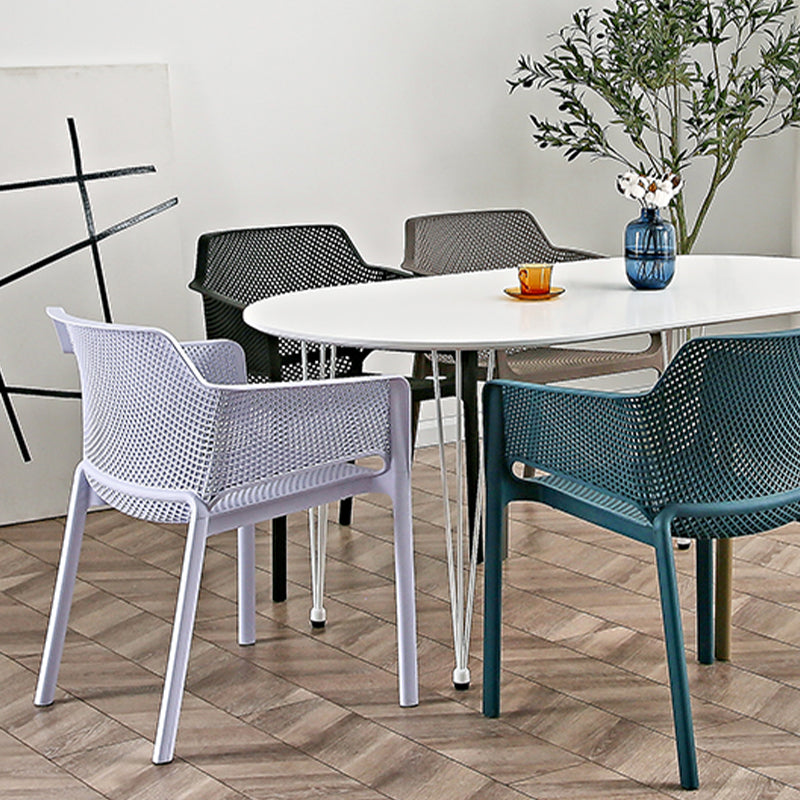 Designer Style Arm Chair Plastic Cross Back Side Chair for Restaurant