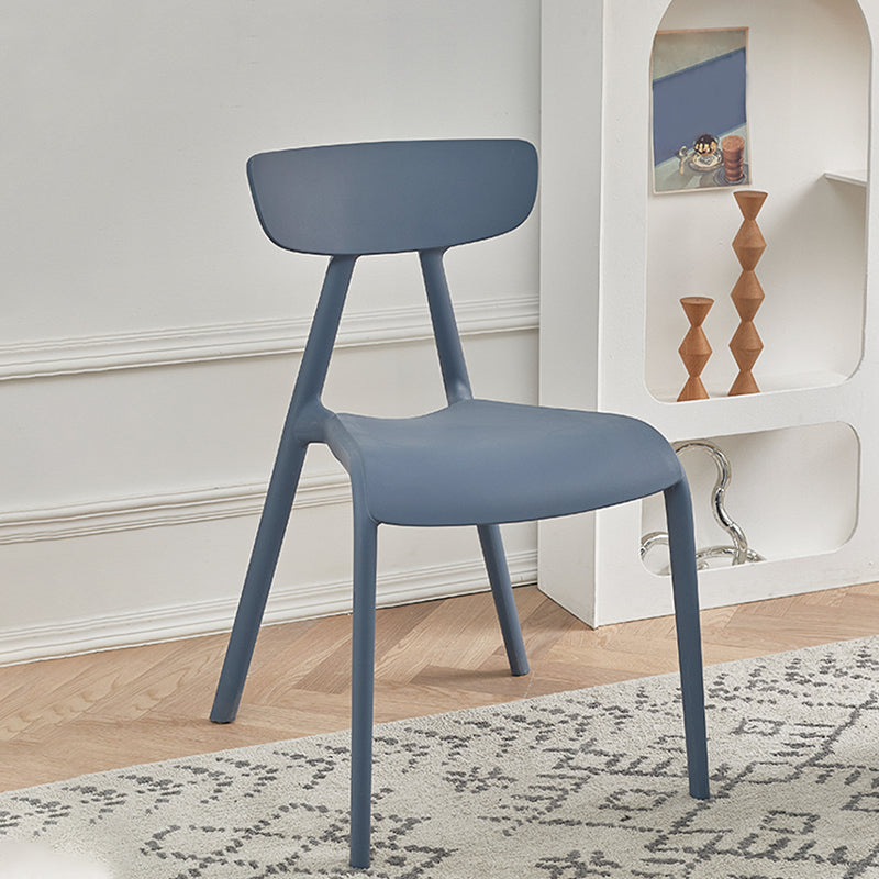 Nordic Open Back Side Chair Plastic Indoor Armless Chair for Dining Room