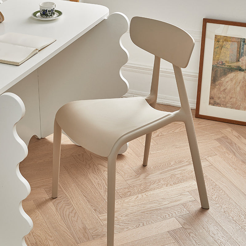 Nordic Open Back Side Chair Plastic Indoor Armless Chair for Dining Room