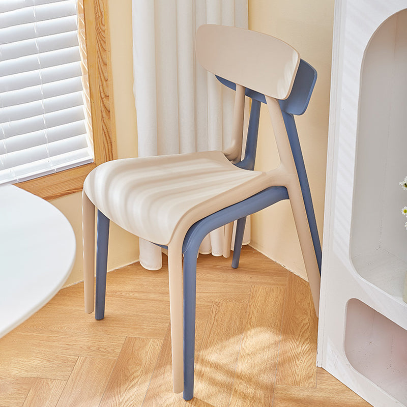 Nordic Open Back Side Chair Plastic Indoor Armless Chair for Dining Room
