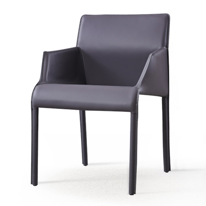 Faux Leather Arm Dining Chairs Orange and Dark grey Side Chair