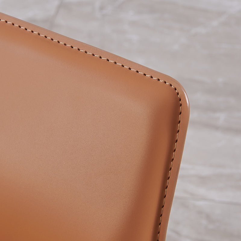 Faux Leather Arm Dining Chairs Orange and Dark grey Side Chair