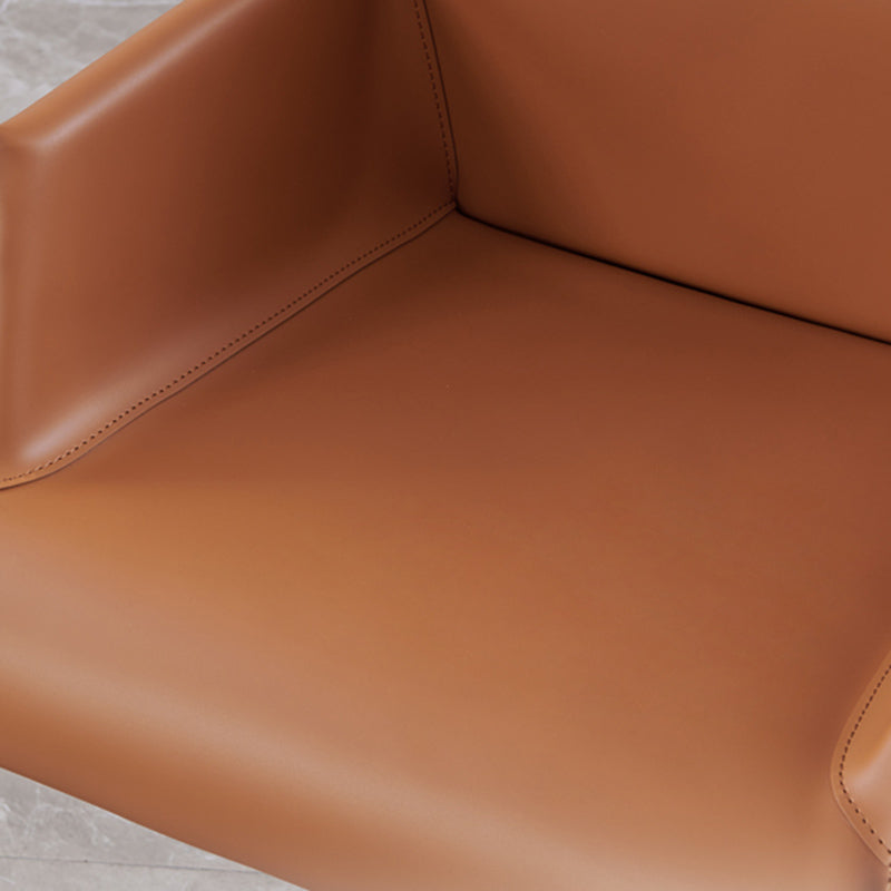 Faux Leather Arm Dining Chairs Orange and Dark grey Side Chair