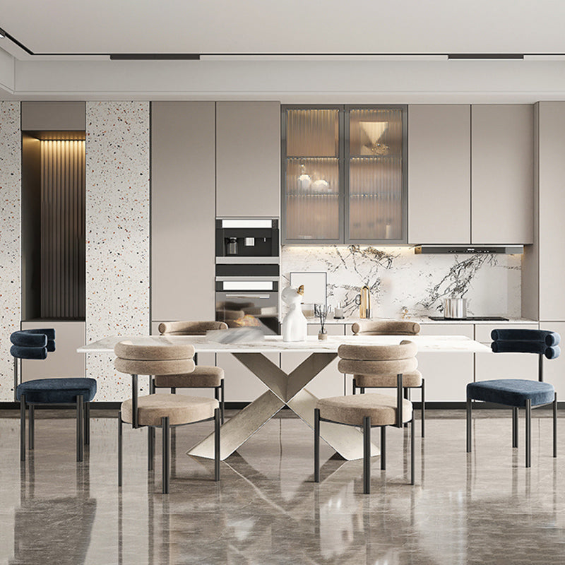 Upholstered Dining Room Chair Modern Open Back Dining Side Chair