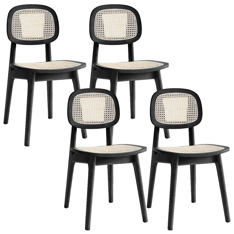 Traditional Style Dining Chair Solid Wood Cane Back Side Chair