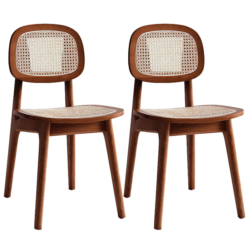 Traditional Style Dining Chair Solid Wood Cane Back Side Chair