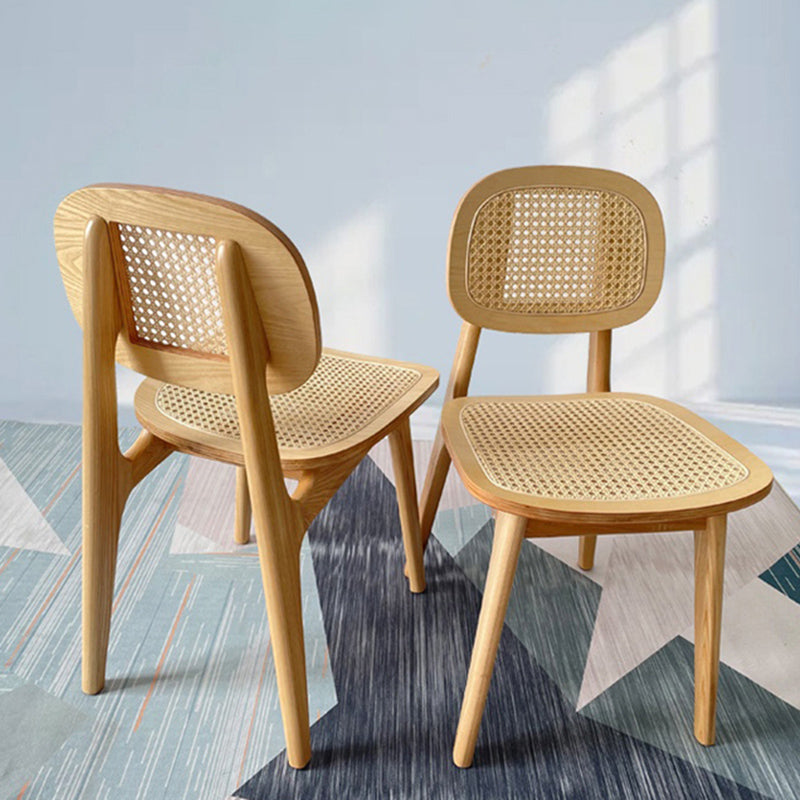 Traditional Style Dining Chair Solid Wood Cane Back Side Chair