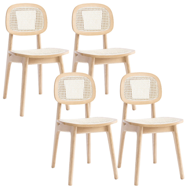 Traditional Style Dining Chair Solid Wood Cane Back Side Chair