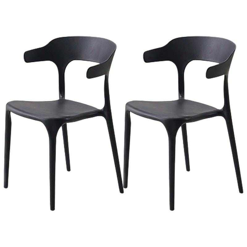 Stackable Open Back Dining Chairs Plastic Armless Dining Side Chair