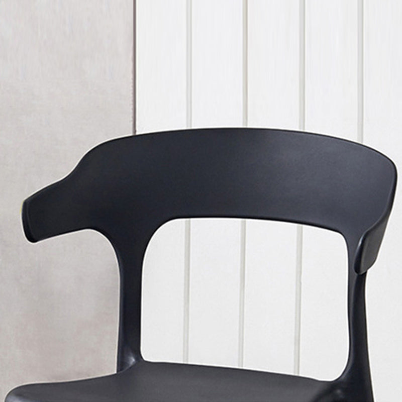 Stackable Open Back Dining Chairs Plastic Armless Dining Side Chair