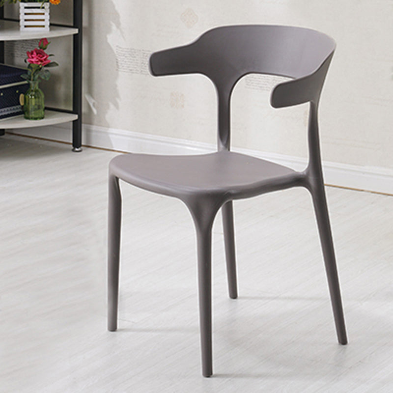Stackable Open Back Dining Chairs Plastic Armless Dining Side Chair