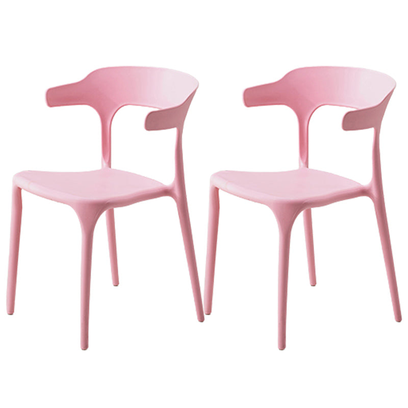 Stackable Open Back Dining Chairs Plastic Armless Dining Side Chair