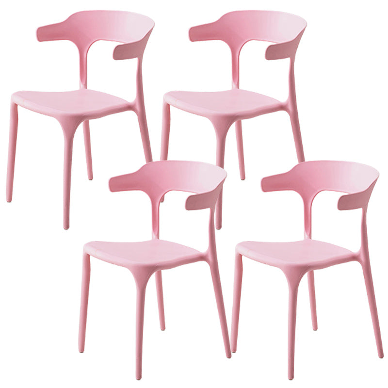 Stackable Open Back Dining Chairs Plastic Armless Dining Side Chair
