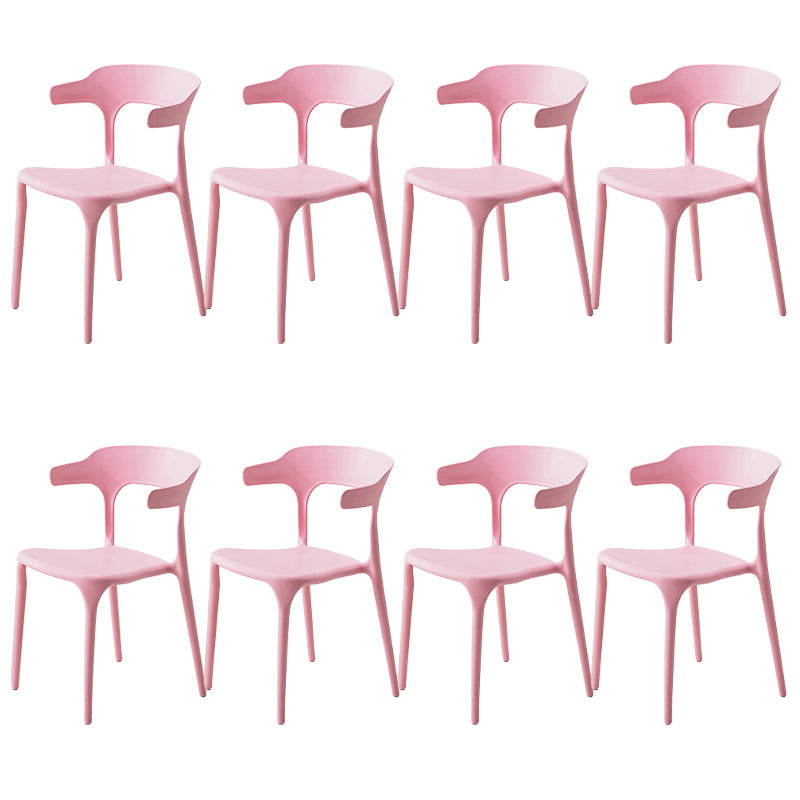 Stackable Open Back Dining Chairs Plastic Armless Dining Side Chair