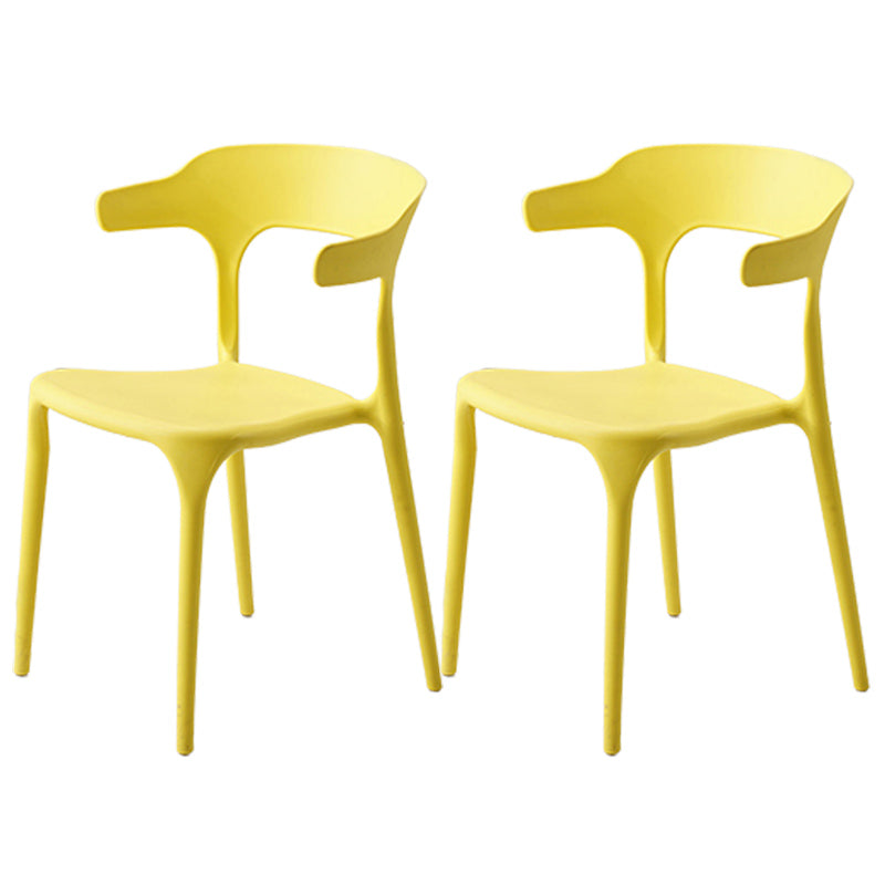 Stackable Open Back Dining Chairs Plastic Armless Dining Side Chair