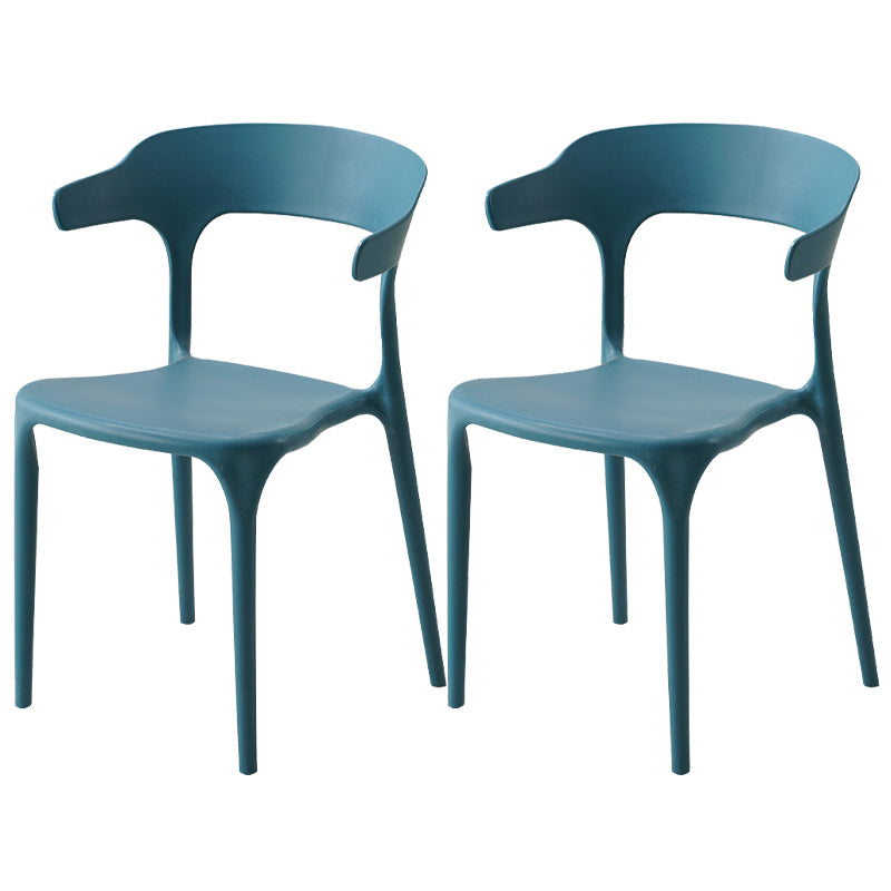 Stackable Open Back Dining Chairs Plastic Armless Dining Side Chair