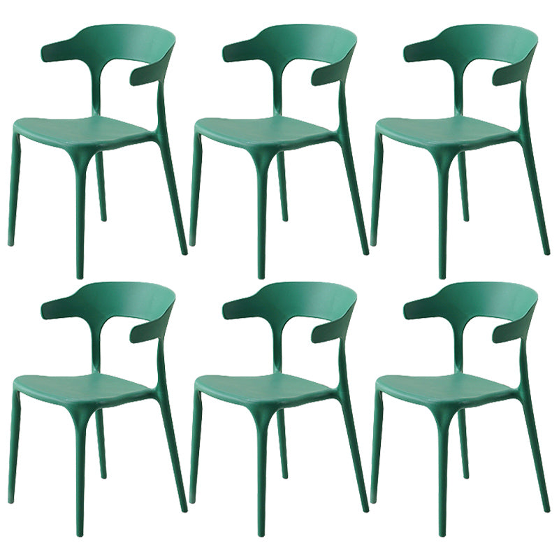 Stackable Open Back Dining Chairs Plastic Armless Dining Side Chair
