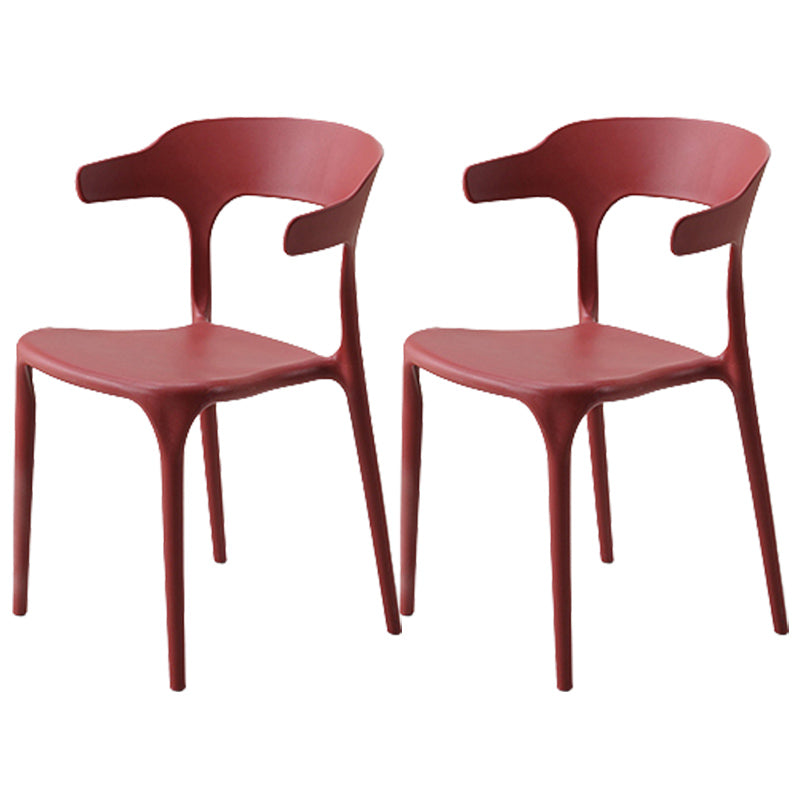 Stackable Open Back Dining Chairs Plastic Armless Dining Side Chair