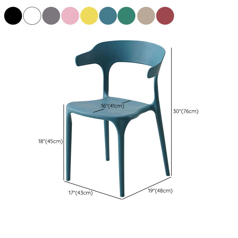 Stackable Open Back Dining Chairs Plastic Armless Dining Side Chair