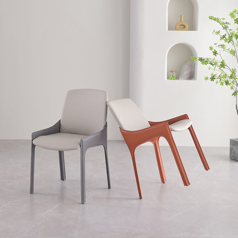 Faux Leather Arm Dining Chairs Modern Home Dining Side Chair
