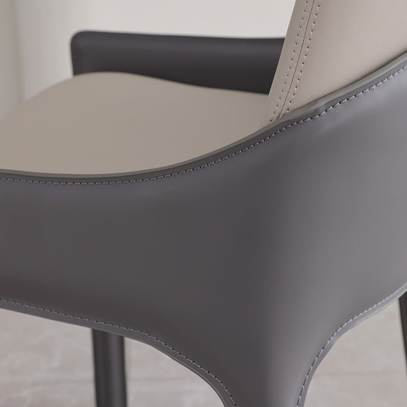 Faux Leather Arm Dining Chairs Modern Home Dining Side Chair