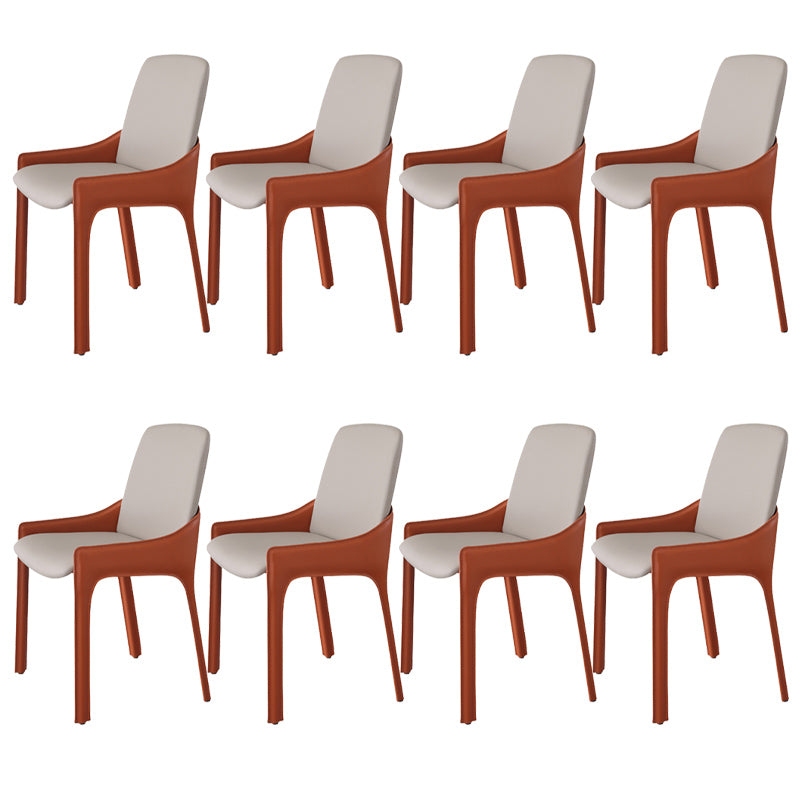 Faux Leather Arm Dining Chairs Modern Home Dining Side Chair
